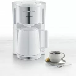 Kaffeemaschinen Severin KA 9255 Kaffeeautomat Mit Thermokanne Weiß/edelstahl
