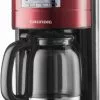 Kaffeemaschinen Grundig KM 6330 Kaffeeautomat Mit Timer Metallic-rot/edelstahl