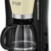 Kaffeemaschinen Russell Hobbs Colours Plus+ Classic Digitale Glas-Kaffeemaschine Creme/schwarz