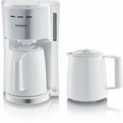 Kaffeemaschinen Severin KA 9257 Kaffeeautomat Mit 2 Thermokannen Weiß/edelstahl
