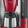 Kaffeemaschinen Bosch TKA6A684 Kaffeeautomat Edelstahl/rot