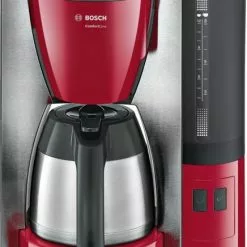 Kaffeemaschinen Bosch TKA6A684 Kaffeeautomat Edelstahl/rot